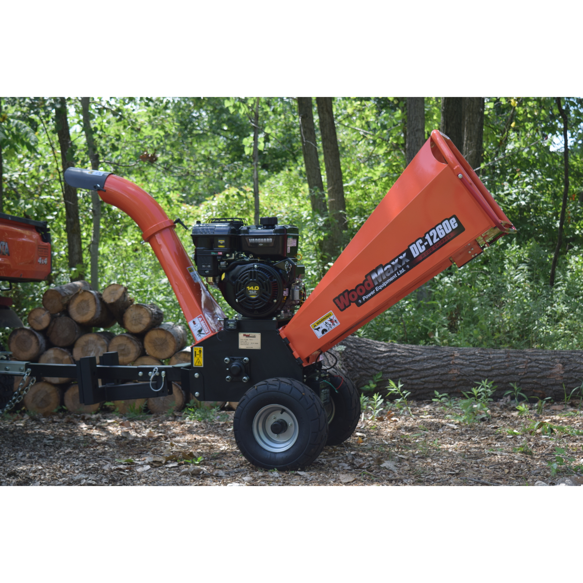 DK2 Woodmaxx, 4in. SelfFeeding Gas Wood Chipper (Electric Start), Engine Displacement 420 cc